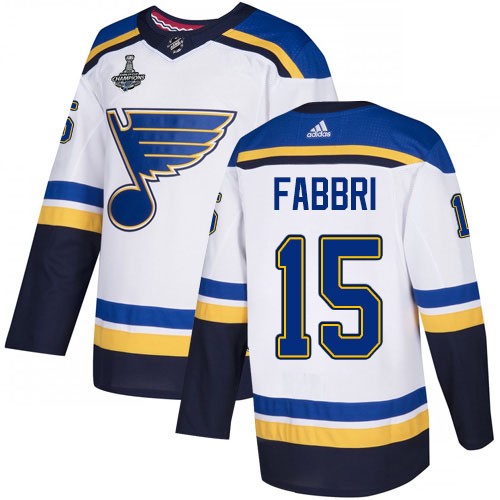 St. Louis Blues Trikot #15 Robby Fabbri Weiß Road 2019 Stanley Cup